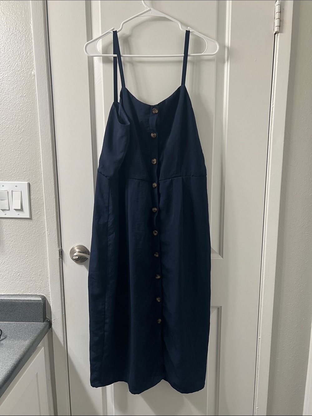 Studio B | Navy Blue Casual Button Front Dress